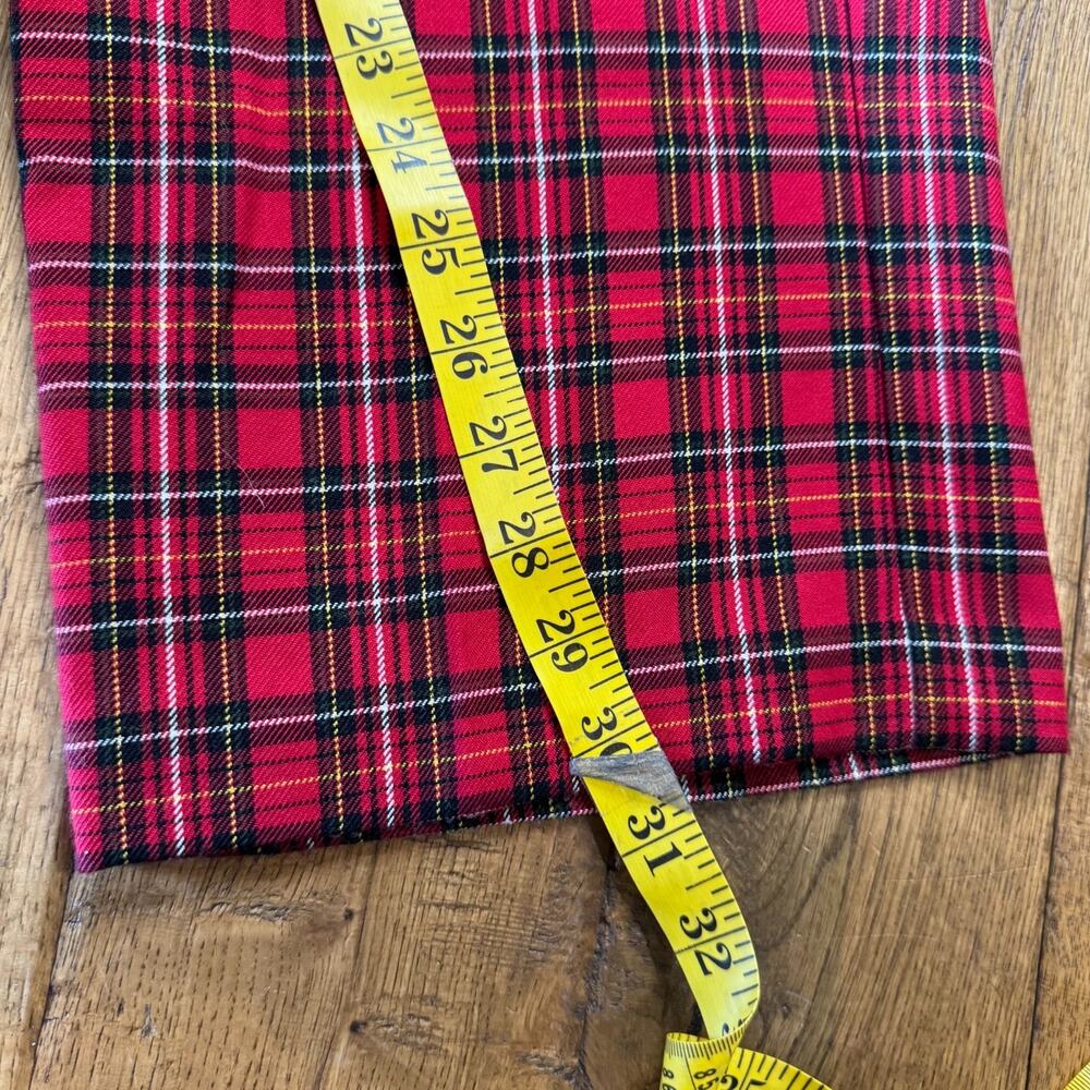 Alfred Dunner Pants Women 14 Red Plaid Pull On High Rise Tapered Elastic Waist - Picture 5 of 6